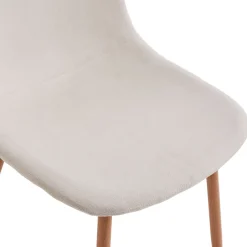 Anna spisebordsstol - beige tekstil med egelook