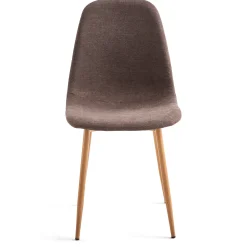 Anna spisebordsstol - brun tekstil med egelook