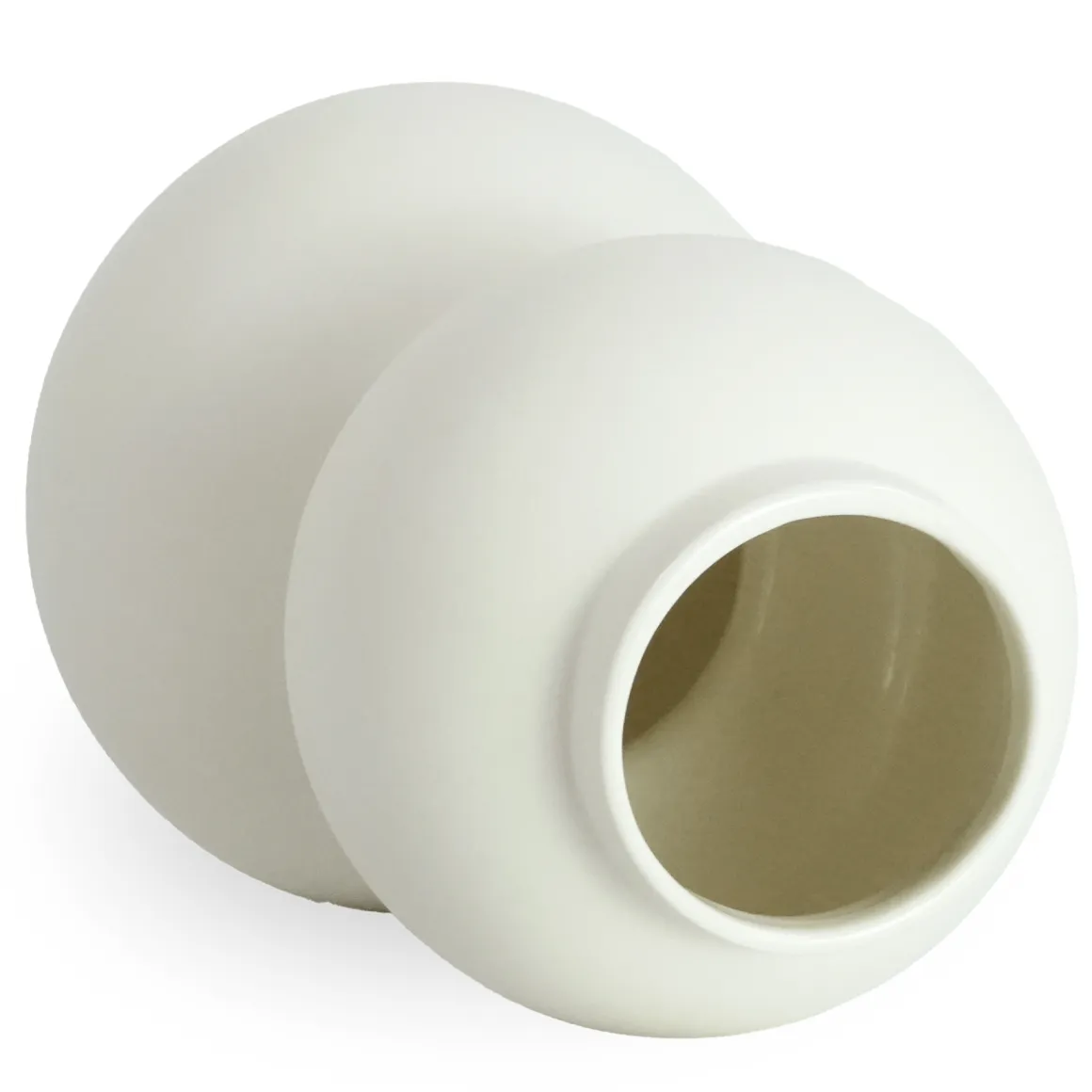 Becca bobleform keramik vase hvid 21 cm