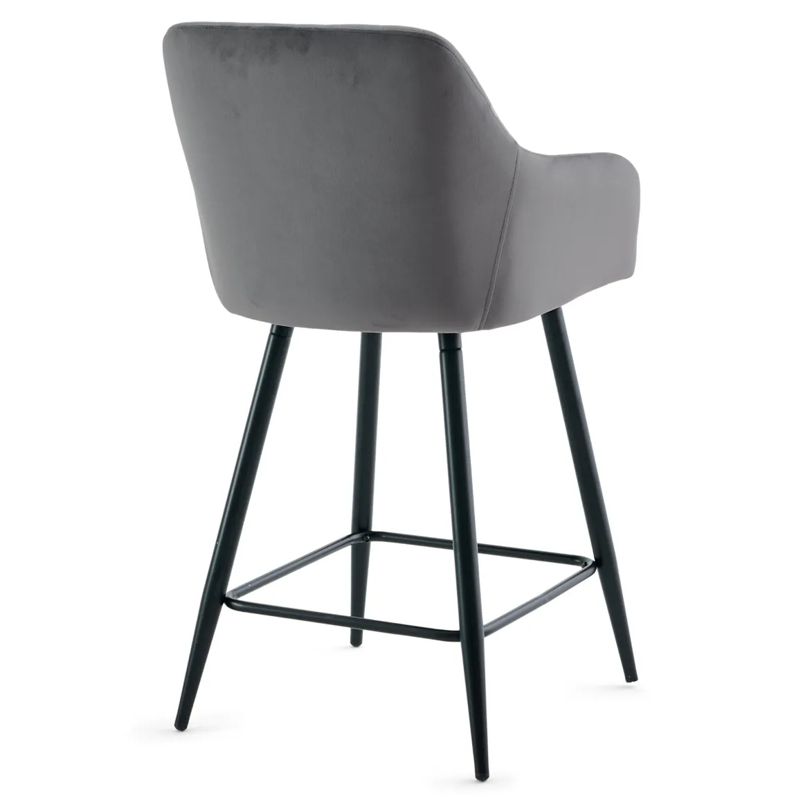Carlo - barstol grå velour med armlæn 65 cm