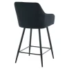 Carlo - barstol sort velour med armlæn 65 cm