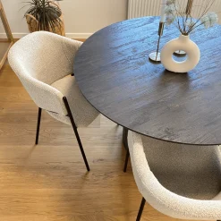 Carolina spisebordsstol i beige boucle