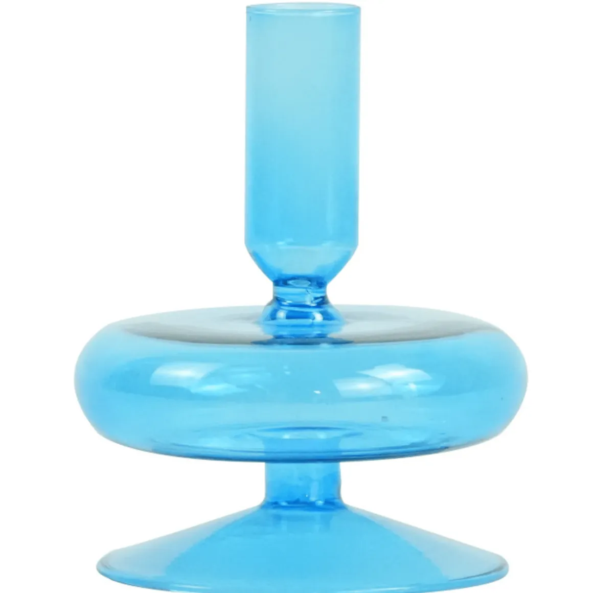 Elly glas lysestage blå 12 cm
