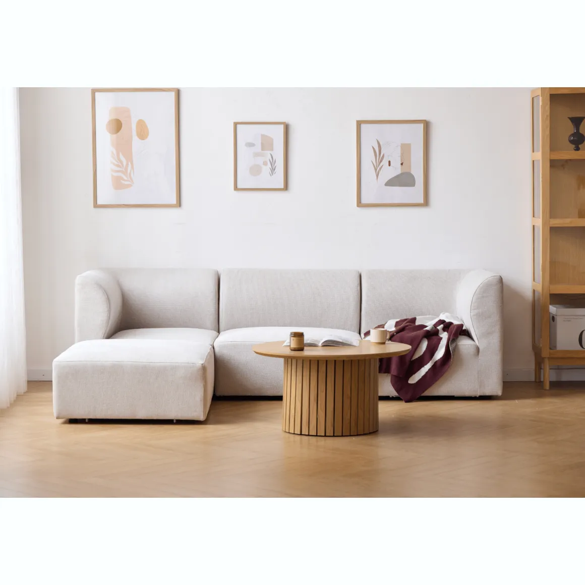 Emilia højre- og venstrevendt modul i beige L: 79 X D: 79 X H: 72 cm