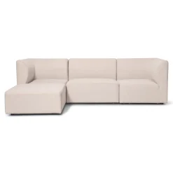 Emilia modulsofa i beige 3 moduler højre- og venstrevendt chaiselong L: 243 X D: 158 X H: 72 cm