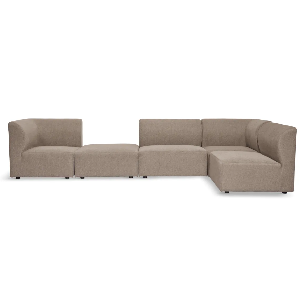 Emilia modulsofa i sand 4 moduler med højre- og venstrevendt chaiselong L: 328 X D: 158 X H: 72 cm
