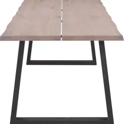 Esther plankebord - 200x95 cm - i hvidolieret eg med firkantet ben - (Forberedt til tillægsplader)