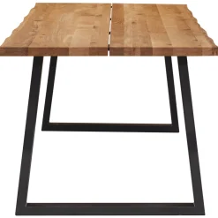 Esther plankebord - 200x95 cm - naturligt olieret eg med firkantet ben (Forberedt til tillægsplader)