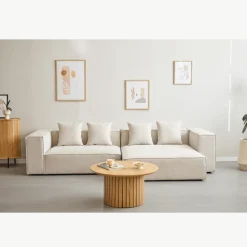Hailey - Højrevendt chaiselong modulsofa i beige med 2 moduler L: 294 X D: 148 X H: 65 cm
