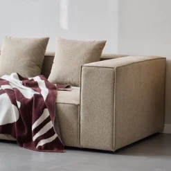 Hailey - Højrevendt chaiselong modulsofa med puf i sand L: 415 X D: 172 X H: 65 cm