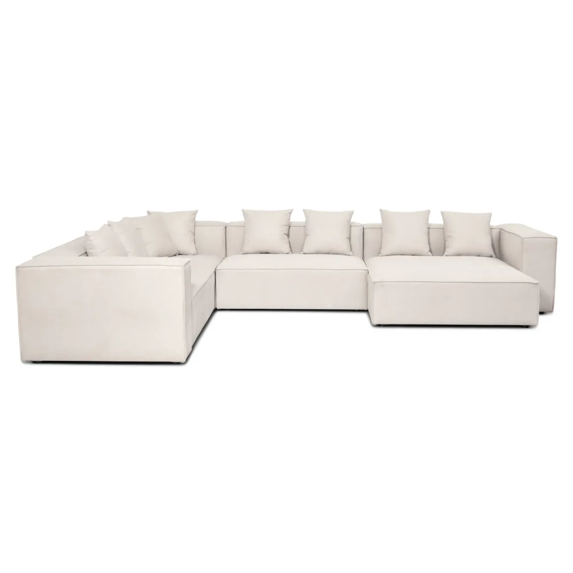 Hailey - U-sofa modulsofa i beige med 4 moduler - Højrevendt chaiselong L: 368 X D: 247 X H: 65 cm