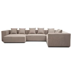 Hailey - U-sofa modulsofa i sand med 4 moduler - Venstrevendt chaiselong L: 368 X D: 247 X H: 65 cm