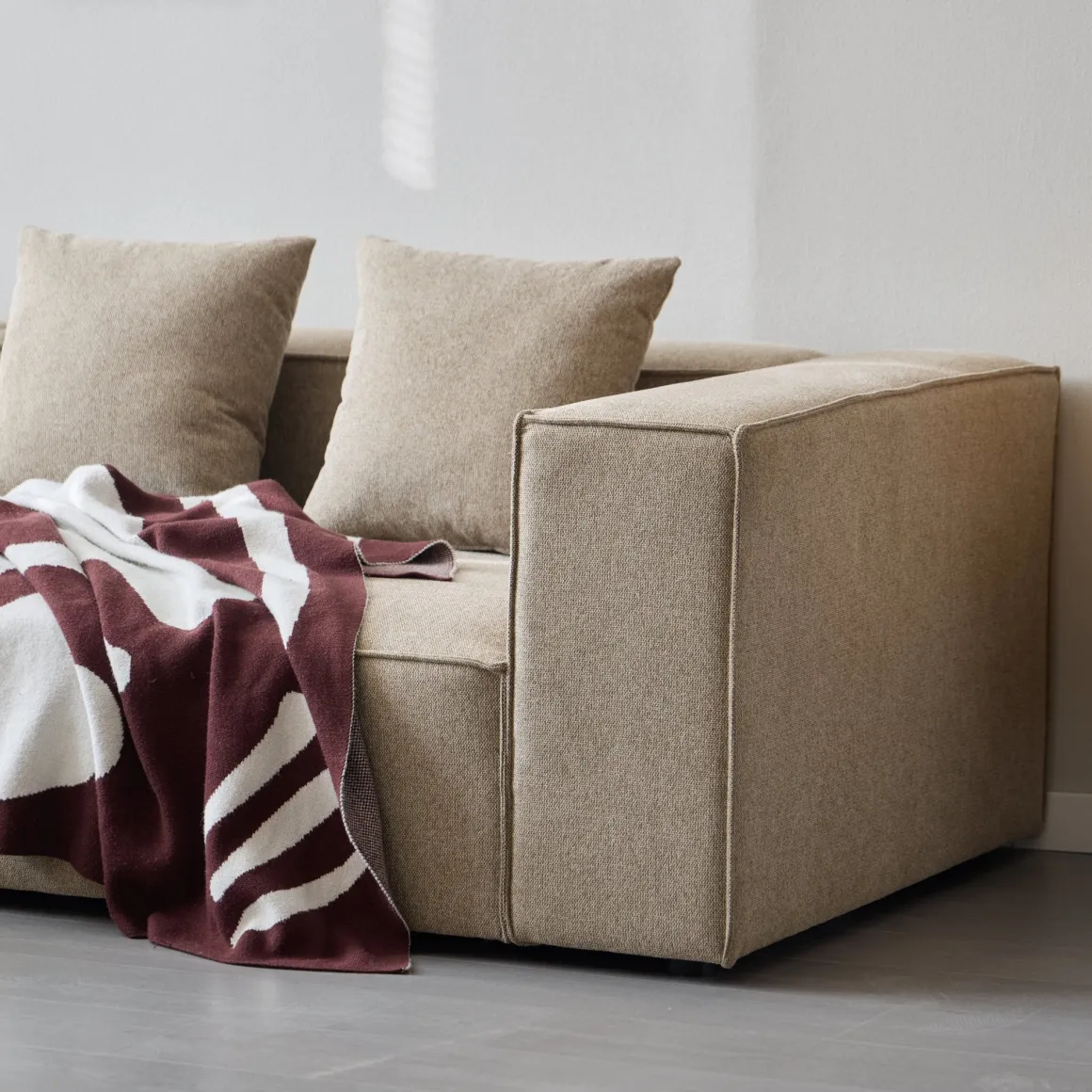 Hailey - Venstrevendt chaiselong modulsofa i sand med 2 moduler L: 294 X D: 148 X H: 65 cm