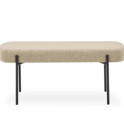 Helena bænk i beige boucle 100x36x43 cm