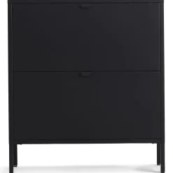 Herman Skoskab - Sort metal med 2 rum - 80x26x89 cm