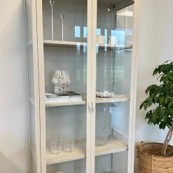 Herman Vitrineskab - Beige metal/glas - 110x40x140 cm
