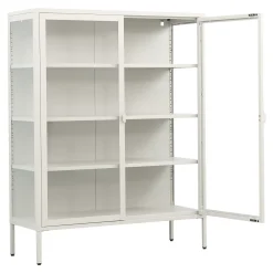 Herman Vitrineskab - Beige metal/glas - 110x40x140 cm