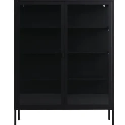 Herman Vitrineskab - Sort metal/glas - 110x40x140 cm