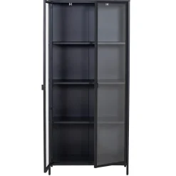 Herman Vitrineskab - Sort metal/glas - 80x40x180 cm