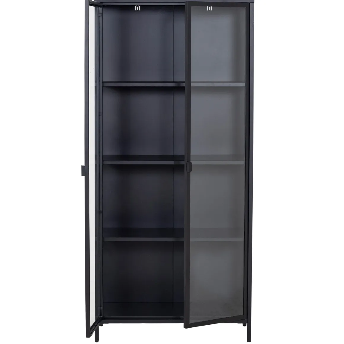 Herman Vitrineskab - Sort metal/glas - 80x40x180 cm