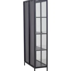 Herman Vitrineskab - Sort metal/glas - 80x40x180 cm