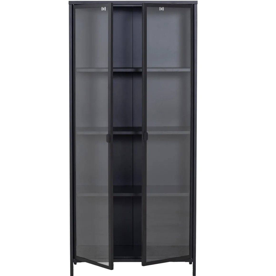 Herman Vitrineskab - Sort metal/glas - 80x40x180 cm