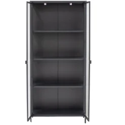 Herman Vitrineskab - Sort metal/glas - 80x40x180 cm