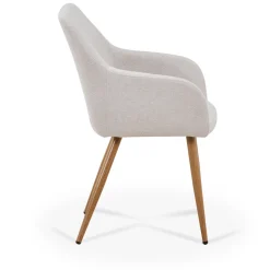 Jenna spisebordstol - beige tekstil med egelook