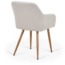 Jenna spisebordstol - beige tekstil med egelook