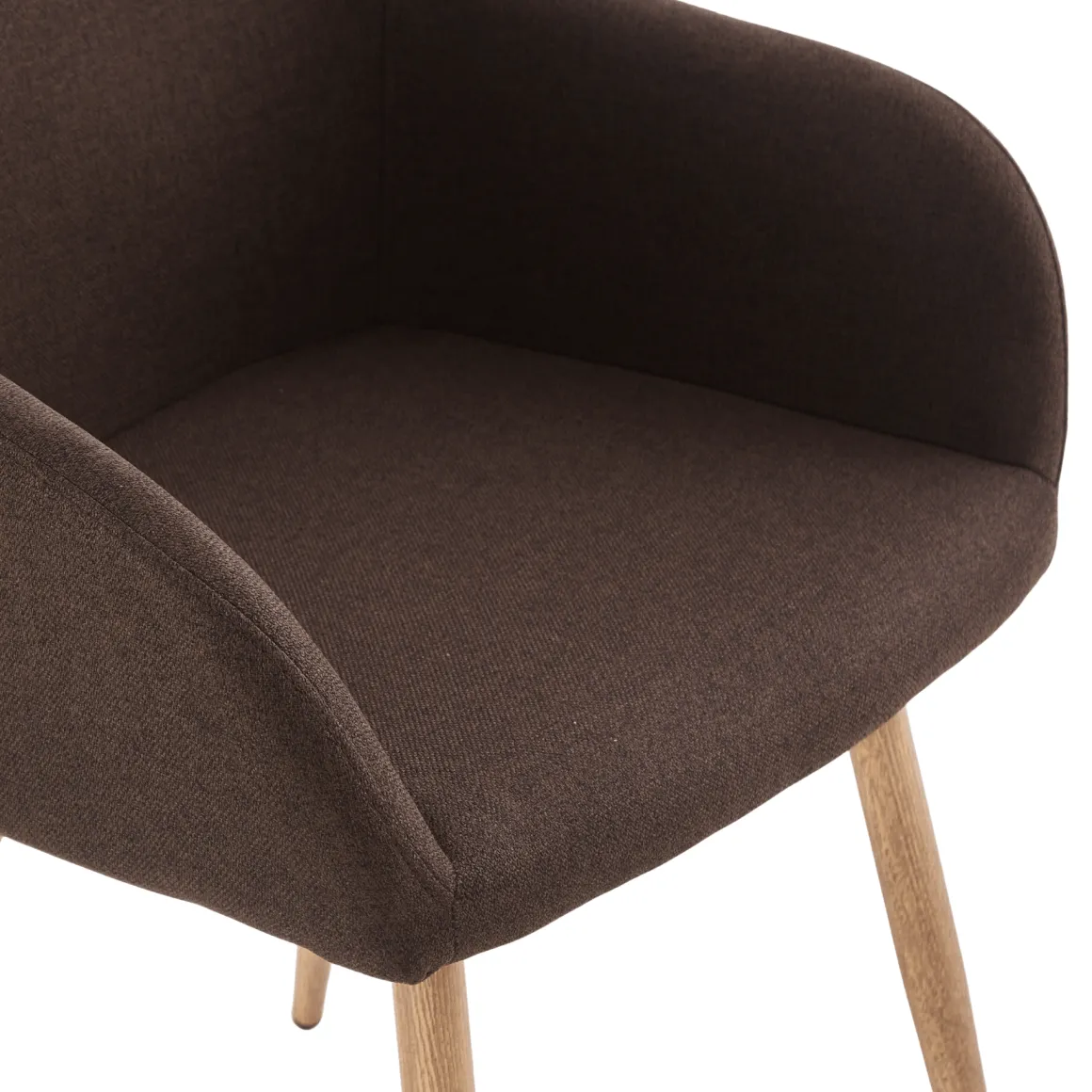 Jenna spisebordstol - brun tekstil med egelook