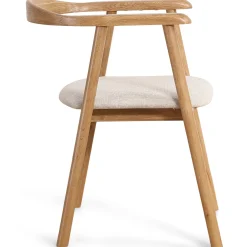 Jocelyn spisebordsstol i eg med beige stofsæde