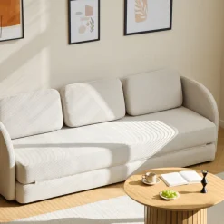 Katarina foldbar sovesofa beige L: 217 x D: 77/145 x H: 75 cm