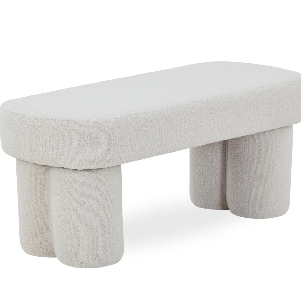 Linea bænk hvid Boucle 100x42x44 cm