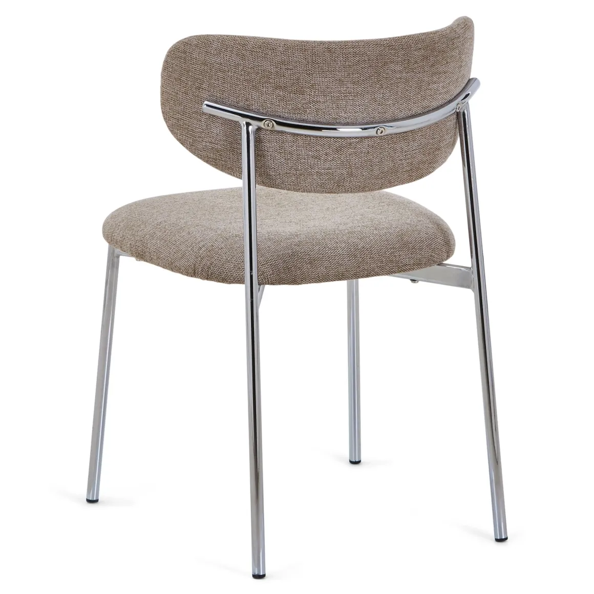 Lucinda spisebodsstol i chrome med sand tekstil