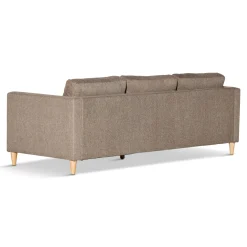 Lulu - Højrevendt og venstrevendt vendbar chaiselong sofa i sand - L: 215 x D: 82 x H: 78 cm