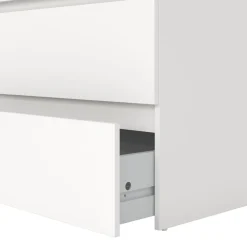 Maise kommode H:114 x B:65 x D:41 cm med 5 skuffer i hvid. Uden emballage / Mindre skader - se produktbeskrivelse (OUB12278)