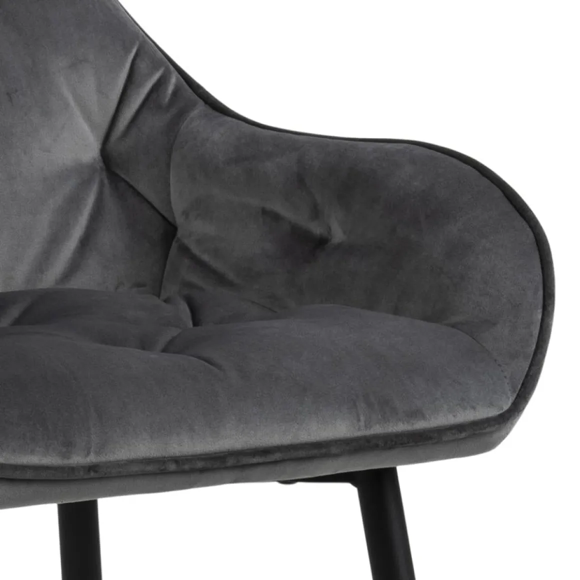 Mario barstol med ryglæn - Grå velour 65 cm