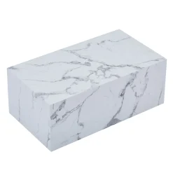 Maxine sofabord hvid marmor look 90x50 cm