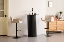 Melody Barstol - beige tekstil med justerbar højde og drejefunktion