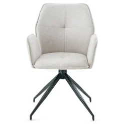 Minna Spisebordsstol - beige tekstil med drejefunktion 360 grader