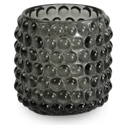 Nelly glas fyrfadsstage grå 8,5 cm
