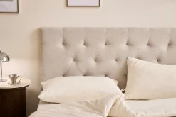 Nia sengegavl 140x63 cm i beige tekstil