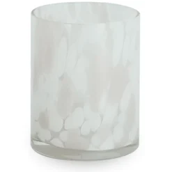 Nina glas fyrfadsstage lyserød 10 cm