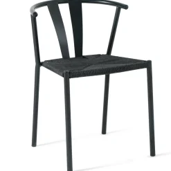 Shila spisebordsstol sort med flet i sort