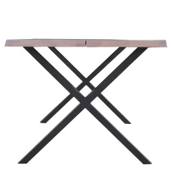 Susan plankebord - 200x95 cm - i hvidolieret eg med krydsben - (Forberedt til tillægsplader)